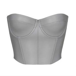 SKIMS FAUX LEATHER CORSET | CARBON 3X